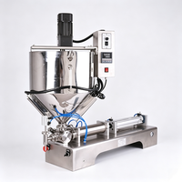 Machine de remplissage semi-automatique de pâte avec chauffage et mélange, 20-500 ml, en SUS304, pour crème, avec trémie de mélange de 30 L