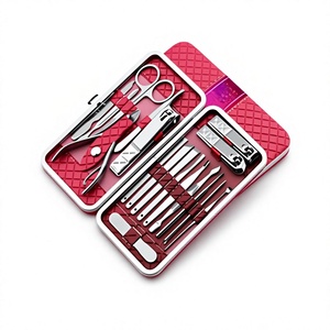 Professional Luxurious <b>Manicure</b> Pedicure Stainless Steel 18-in-1 Grooming <b>Kit</b> Nail Clippers Scissors for Thick Nails Portable - Product Image 2