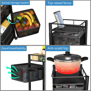 Nouvelle promotion : Chariot de rangement rotatif rond à 360 degrés pour cuisine - Product Image 3