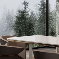Ensemble de table à manger de luxe en marbre 6/8 places, design moderne, utilisation hôtel et villa, garantie 10 ans