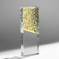 Honor of Crystal Rainbow Crystal Crystal Glass Plaque Trophy Champion Annual Awards Souvenirs Gift with Clear Blue Black Base