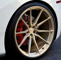 Rines Cóncavos Forjados de Aleación en Oro Satinado de 18, 19, 20, 21 y 22 Pulgadas, 5*114.3, 5*108, Multirradio para Autos Deportivos Ferrari