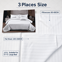 Lot de 4 draps de lit 3 places, blanc, 2 draps plats, 2 taies d'oreiller, en stock, vente en gros, draps de lit en coton blanc pour hôtel