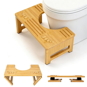 Tabouret de toilette pliable <span class=keywords><strong>en</strong></span> bambou à prix abordable, marchepied <span class=keywords><strong>en</strong></span> <span class=keywords><strong>bois</strong></span> pour enfants pour une meilleure posture à la toilette - Product Image 1