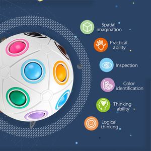 Thiết kế mới 20 lỗ ma thuật cầu vồng Câu Đố bóng <span class=keywords><strong>Fidget</strong></span> <span class=keywords><strong>Cube</strong></span> đồ chơi chống căng thẳng cảm giác đồ chơi trẻ em - Product Image 4