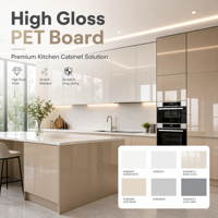 Panneau MDF PET brillant CARB P2 E0 18 mm résistant à la chaleur pour armoires, bureaux et meubles de maison