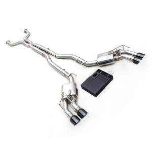 نظام عادم رياضي مخصص على شكل X لسيارة شيفروليه كامارو ZL1 6.2 لتر 2010-2015 مع صمامات وطرف أسود - Product Image 3