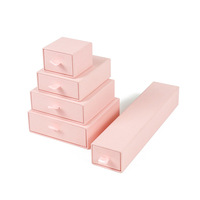 Boîte-cadeau de luxe en carton ondulé rose personnalisable stratification brillante pour bijoux mats en relief, y compris bracelets boucles d'oreilles