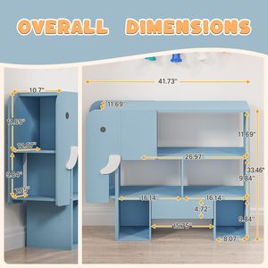 Mobiletto Portaoggetti <span class=keywords><strong>Montessori</strong></span> a 3 Ripiani in Legno Ecologico e Durevole a Forma di Elefante per Scuola, Camera da Letto, Soggiorno - Product Image 2