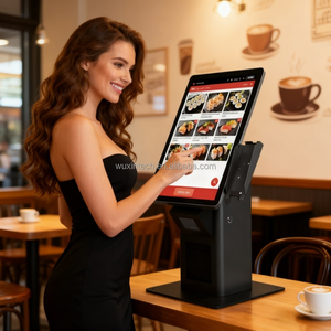 Terminal de Autoservicio con Pantalla Táctil de Aluminio OEM de Fábrica, Soporte de Pie para Punto de Venta sin Efectivo, Hardware para Pedidos de Comida Rápida - Product Image 1