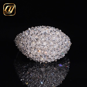 Anillo de banda ancha de lujo con pavé de piedras, de plata de ley 925, con diamantes cultivados en laboratorio, para mujer, ideal para fiestas, venta al por mayor de fábrica a precio económico. - Product Image 5