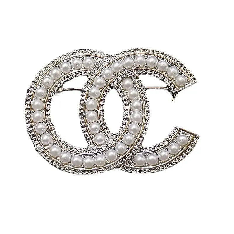 Socialite Luxury Brooch White Pearl Rhinestone Pin Brooch For Wedding Gift