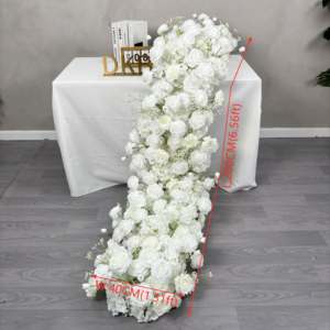 Prix usine en gros de haute qualité fleur coureur allée décor de mariage fleur chemin de table - Product Image 2