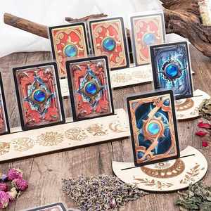 Support en bois pour cartes de tarot avec motif phases de lune et support rectangulaire pour cartes – Vente en gros et dropshipping - Product Image 4