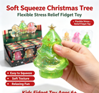 Joyeux Noël Jouet Squishy Scintillant Père Noël Bonhomme de Neige Arbre Figurine Transparente Douce à Presser Sensorielle Anti-Stress Cadeaux