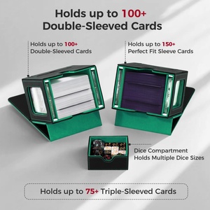 Commander Gaming Deck Box with Dual Commander Display Card Case for 100 Double-Sleeved Cards <b>Dice</b> Tray Minimum Order 100pcs - Product Image 2