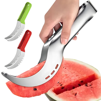 Watermeloen snijder van roestvrij staal, snel fruit snijgereedschap voor meloen, cantaloupe, huishoudelijk gebruik in de keuken