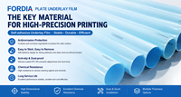 Film d'emballage auto-adhésif FORDIA en polyester calibré pour machine d'impression offset, haute précision, fabriqué en Allemagne