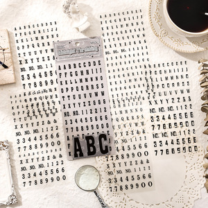 6 autocollants par paquet Alphabet classique série lettres anglaises coupe <span class=keywords><strong>Film</strong></span> manuel matériel autocollants - Product Image 2