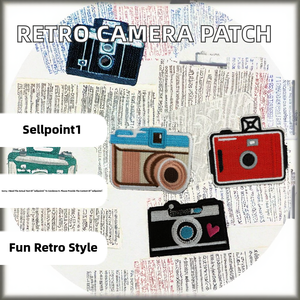 Wholesale Retro <b>Camera</b> Iron-On Embroidered Patches for Hats Fabric Clothing Decoration - Product Image 2