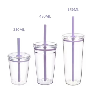 Nouvelle Tasse à Paille Multicolore Simple Couche 350ml en Tritan 2026 – Bouteille d'Eau, Mug à Café ou Thé au Lait avec Paille - Product Image 4