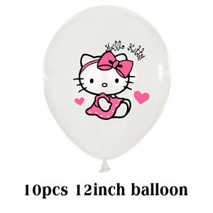 Venta al por mayor <span class=keywords><strong>Hello</strong></span> <span class=keywords><strong>Kitty</strong></span> Niñas Fiesta de cumpleaños Vajilla desechable Cake Topper Globo Niños Favores KT Globo Fiesta Decoración Suministros - Product Image 6