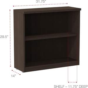 Librería de 2 estantes serie Alera Valencia ALEVA633032ES Espresso-31.75 pulgadas. X 14 pulgadas X 29.5 Pulgadas - Product Image 6