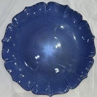 Assiette de présentation en verre multicolore à motif floral, forme de fleur, pour mariage, réception, traiteur, décoration, vente en gros