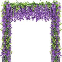 Vente transfrontalière très populaire de guirlande de fleurs artificielles de glycine, bande de plastique, plante, couvre-tuyau, décoration de plafond