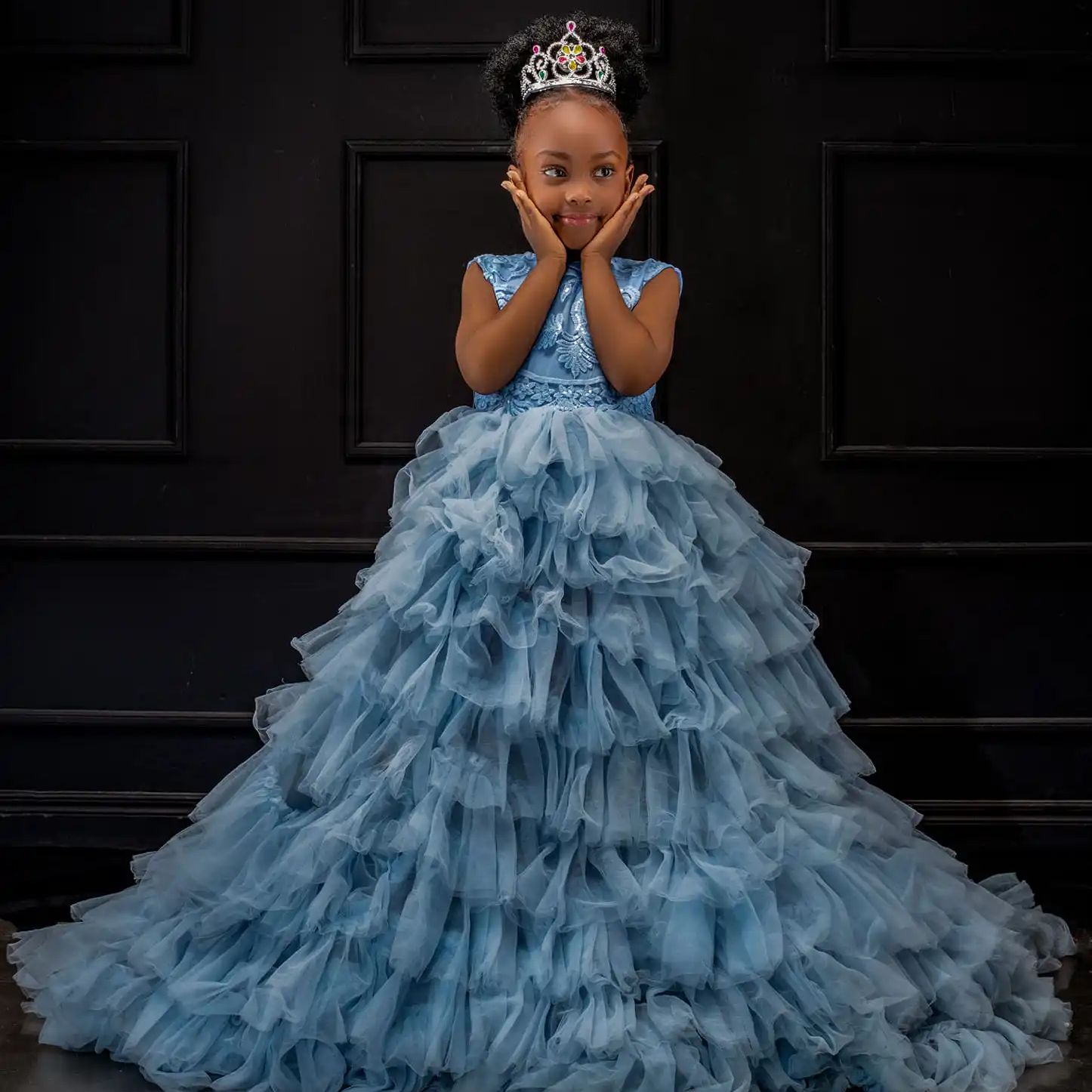 Flower Girls Dusty Blue Baby Girl Dress Dusty Blue Flower Girl