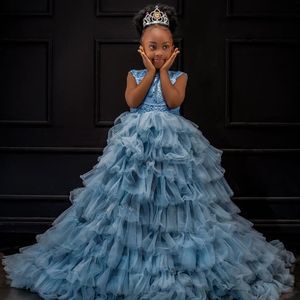 princess polly baby blue dress Pool Blue Floral Short Flower Girl Dress