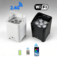 Éclairage de scène à LED alimenté par batterie 6*18w Rgbwauv Dj Wedding, équipement d'éclairage de scène, Wifi sans fil, DMX, lumières de scène