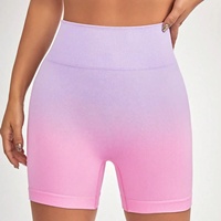 Meilleure vente Leggings de compression taille haute pour soulever les fesses Leggings de fitness sans couture dégradé rose contrôle du ventre Leggings pour femmes Shorts