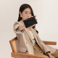 Dompet Mini Resleting Pasokan Pabrik, Tempat Kartu Kredit, Kantong Uang Receh, Dompet Koin Kecil dari Kulit PU Lembut untuk Wanita