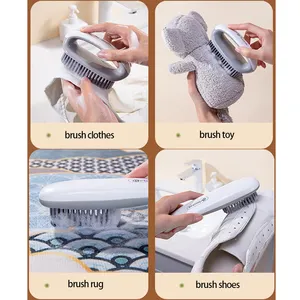 Sikat penggosok bulu pegangan panjang untuk sepatu kets sikat pembersih plastik pakaian cucian kamar mandi cuci