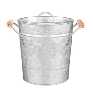 Galvanized Iron Bucket Planter <b>Set</b> with Jute Rope Handgrip Metal Decorative Flower Pots Planters <b>Garden</b> Decor - Product Image 2