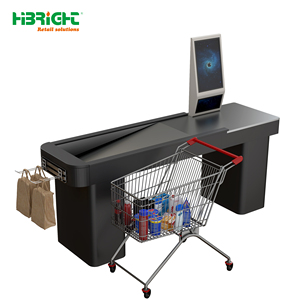 Highbright Modern Unmanned Self <b>Checkout</b> Desk with Shopping Bag Hooks for Supermarket Retail Stores - Product Image 2