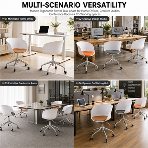 <span class=keywords><strong>Chaise</strong></span> de <span class=keywords><strong>bureau</strong></span> pivotante moderne de style nordique avec <span class=keywords><strong>roulettes</strong></span>, <span class=keywords><strong>chaise</strong></span> de travail réglable en hauteur, style <span class=keywords><strong>scandinave</strong></span>, <span class=keywords><strong>chaise</strong></span> de <span class=keywords><strong>bureau</strong></span> pivotante de style mid-century - Product Image 2
