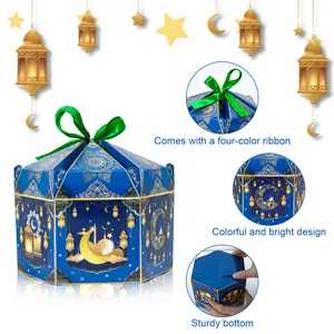 4pcs Eid Mubarak Candy Bags Ramadan Decoration Islam Muslim Party Supplies Eid al Fitr Ramadan Kareem Paper Gift Bags for Kids