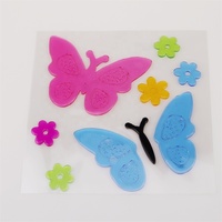 Belle conception de gel d'autocollants de fenêtre de fleurs pour la décoration intérieure