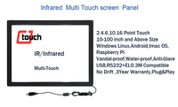 IR bingkai sentuh 23.8 "24" USB Panel layar sentuh inframerah, 3M ELO 24 inci Kit Monitor kios kaca antigores