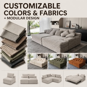 Sofá Modular Seccional en Forma de L con Nervaduras Verticales Anchas, Comprimido al Vacío, con Bloques de Espuma Compresibles para Sala de Estar Grande - Product Image 5