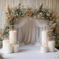 Décorations de table pour événements de mariage Matti's Centre Pieces : fleurs et bougies LED