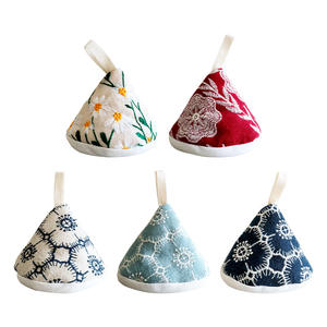 Tapa de olla bordada de algodón de estilo chino, aislante del calor, antiescaldaduras, con diseño de flores redondas, 12 pulgadas - Product Image 3