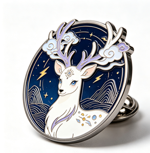 Custom Enamel Deer <b>Pin</b> Metal Brooch Round Chinese Style <b>Badge</b> for Gift and Fashion Accessory - Product Image 4