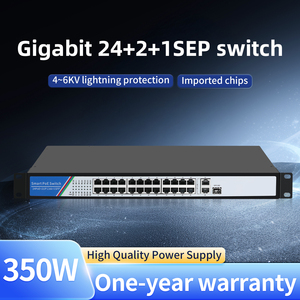 Switch PoE Gigabit 24+2+1 ports avec Ethernet 10/100/1000 Mbps et 2 ports SFP Uplink et bande passante de 54 Gbps pour réseau de caméras IP - Product Image 1