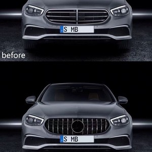 Mercedes-Benz E-Class W213 Grille Black Silver ABS Plastic Bumper Fitment - Product Image 3