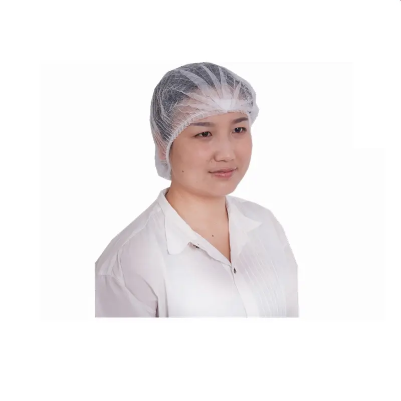 Wholesale hairnet dustproof mob cap round doctor nurse bouffant caps surgical disposable head cap non woven pp hair clips