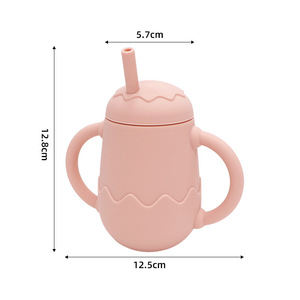 Silicone Eggshell Water Cup For Babies 1-2 Years Gourd Shaped Drop Proof <b>Microwave</b> Safe - Product Image 2