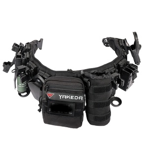 Cintura tattica YAKEDA da uomo nera imbottita leggera MOLLE da 11 pezzi Set marsupio borsa multiuso cintura tattica - Product Image 1